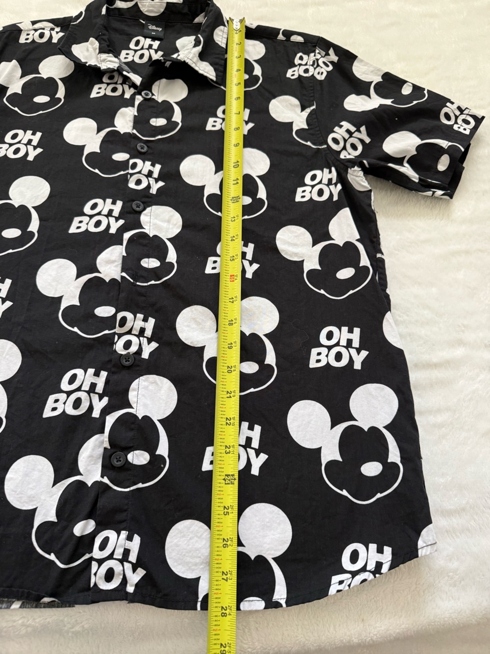 Disney Black & White Mickey 'OH BOY' Button-Down Shirt - Kids - Picture 6 of 7